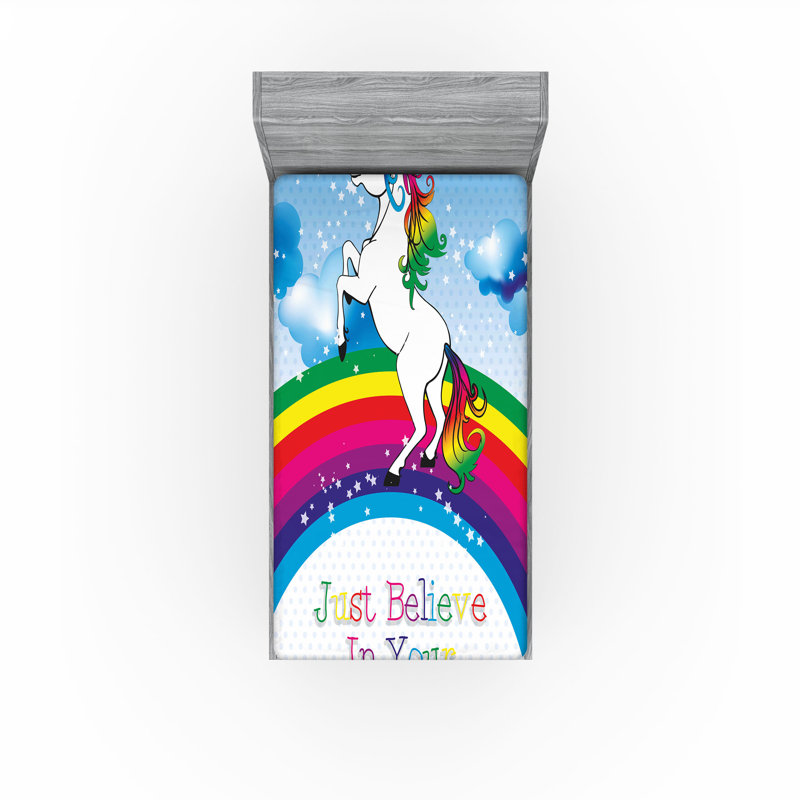Multicolore Ambesonne, Drap-housse de taille simple