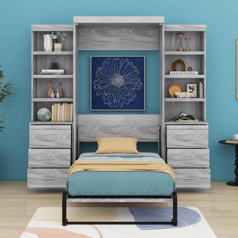 Lit escamotable avec rangement Josa, Double