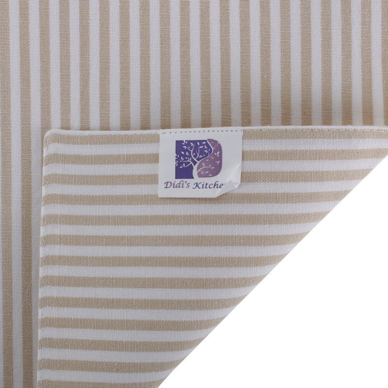 Lyndsay Stripes Cotton Table Runner, Beige