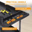 Chariot utilitaire robuste avec 2 grandes tablettes rabattables, poignée de rangement ergonomique-129169181