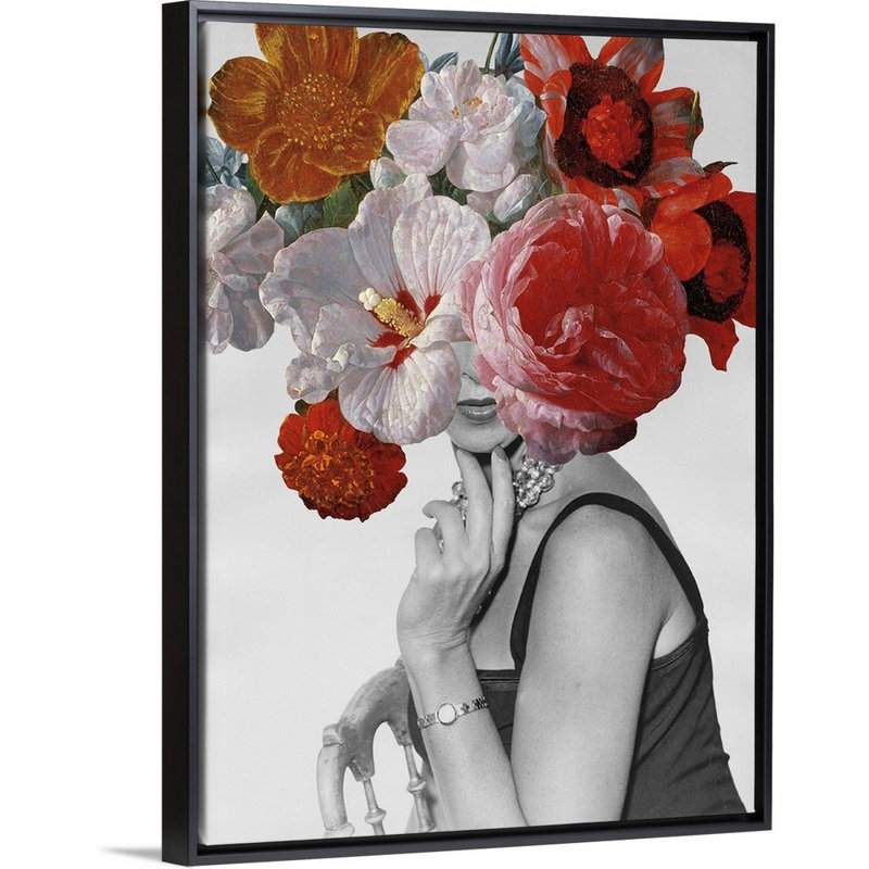 «Garden Party II», reproduction sur toile, H 26 po x l 20 po x P 1,75 po, Cadre flottant noir