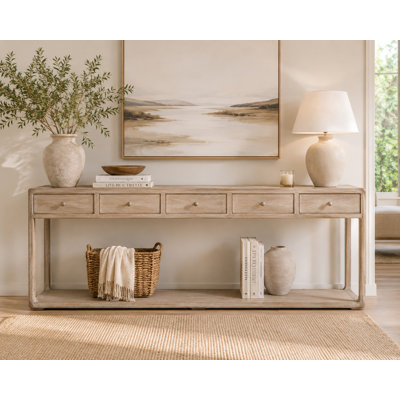 Ming 83.86'' Solid Wood Console Table