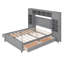 Lit double en bois avec armoire et tablette tout-en-un, espresso-409643230