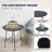 19.7" Wide Round Coffee Table with MDF Top and Black Stainless Steel Frame Rossmore Collection-1047861927