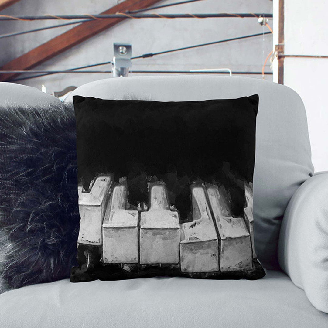 Broken Piano Keys in Abstract Cushion with Filling