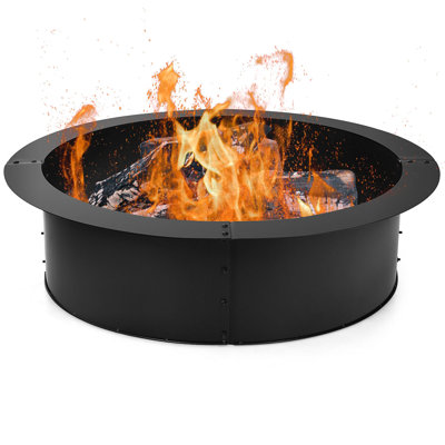 Isebrand Round Steel Wood Burning Smokeless Fire Pit