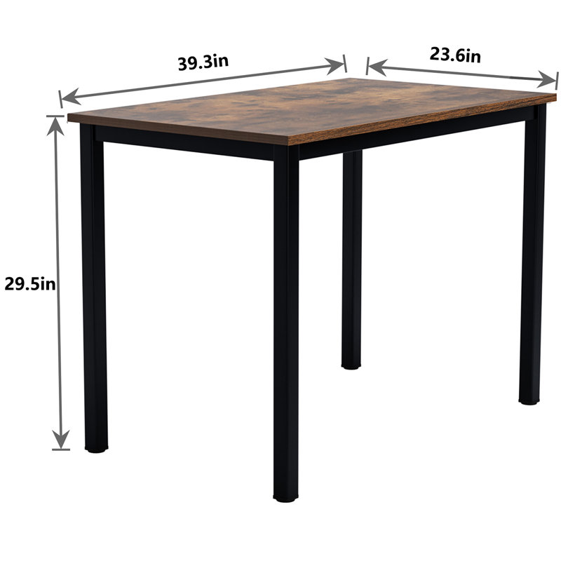 Bureau Adero, Brun rustique / noir, H 29,5 po x l 47,2 po x P 23,6 po