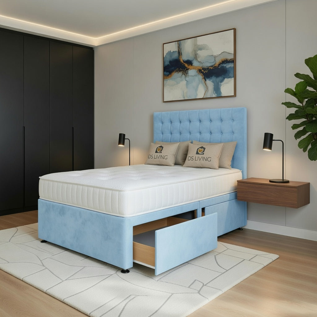 Casia Grey Two Drawer Bed