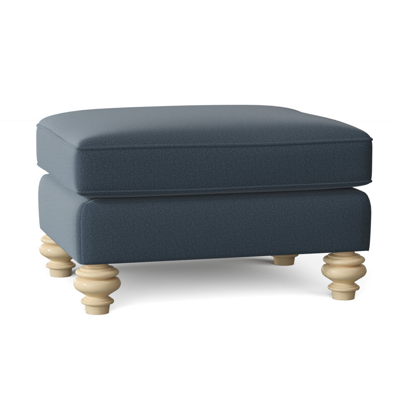 Aleina Upholstered Ottoman, Anello 22 Navy Performance Twill, Manhattan