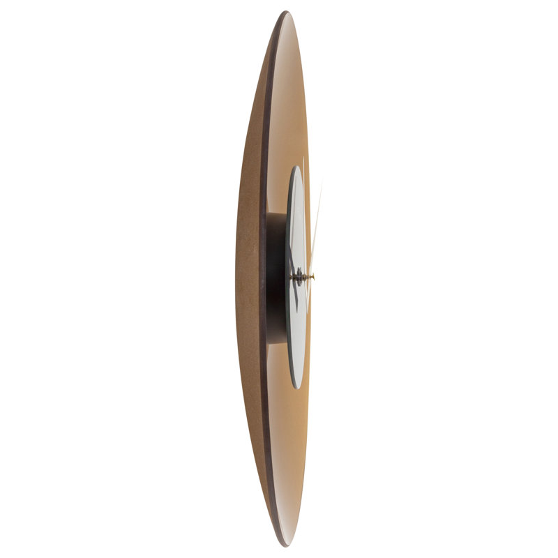 Glass Wall Clock, Brown 