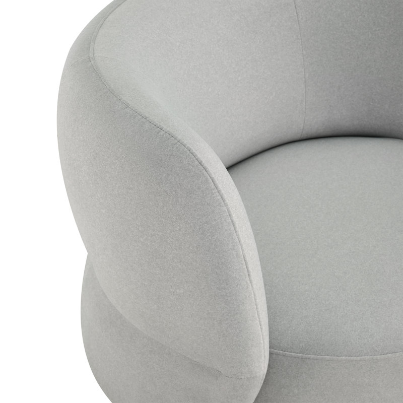 Fauteuil d'appoint pivotant Kim Marcello, Velours colombe Vesper