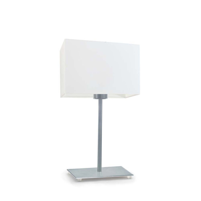 Asaya Metal Table Lamp, Silver, White