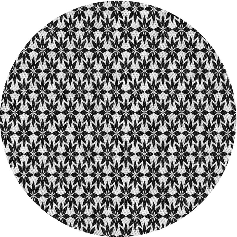 Tapis noir/blanc à motifs Wynona, Rond 6 pi