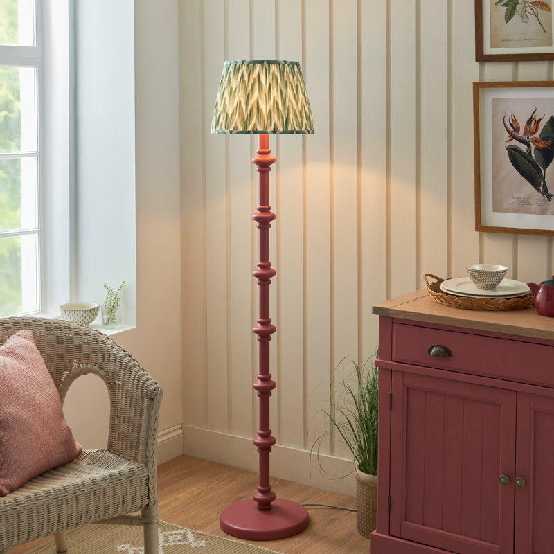 Carnaby 158cm Traditional Floor Lamp, Green/White, Pink