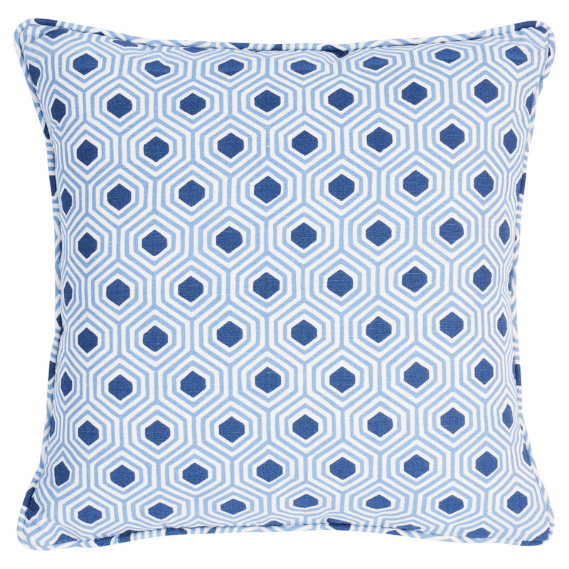 Otis Hand Print Pillow, Blue, 16" x 16"