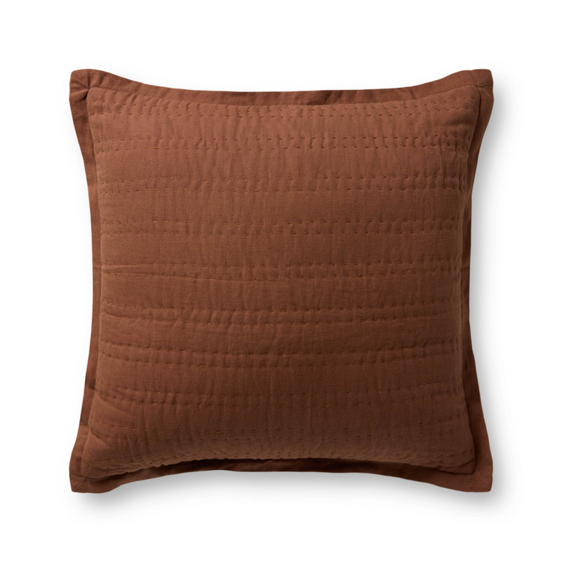 Loloi Accent Pillow Cover, Brown, Square 22"
