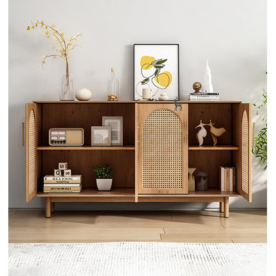 Buffet en rotin de style scandinave en bois massif