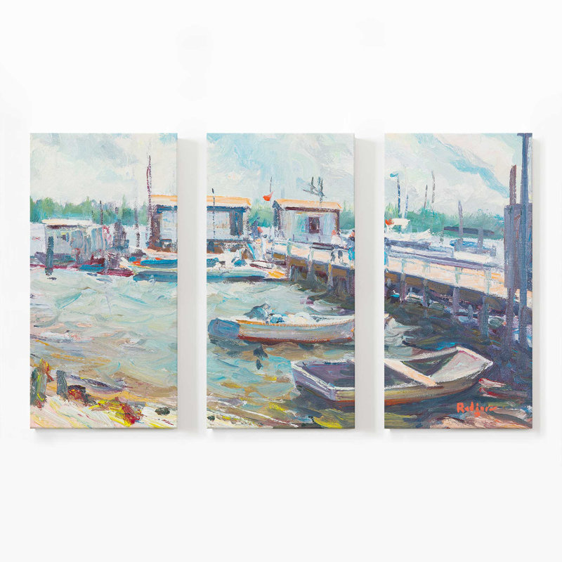 Naples' Waterside Hideaway | 3 Panel Split Large Canvas Print, 36" H x 54" W