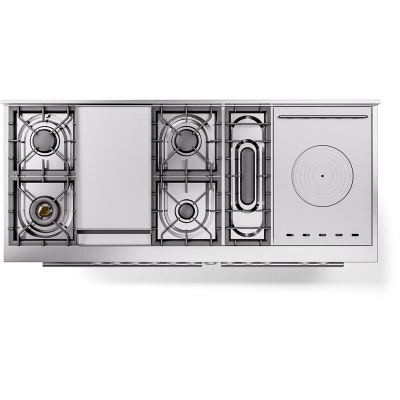 ILVE ProfessionalPlus II 60 Dual Fuel Range, knobs, Blue Gray, Natural Gas