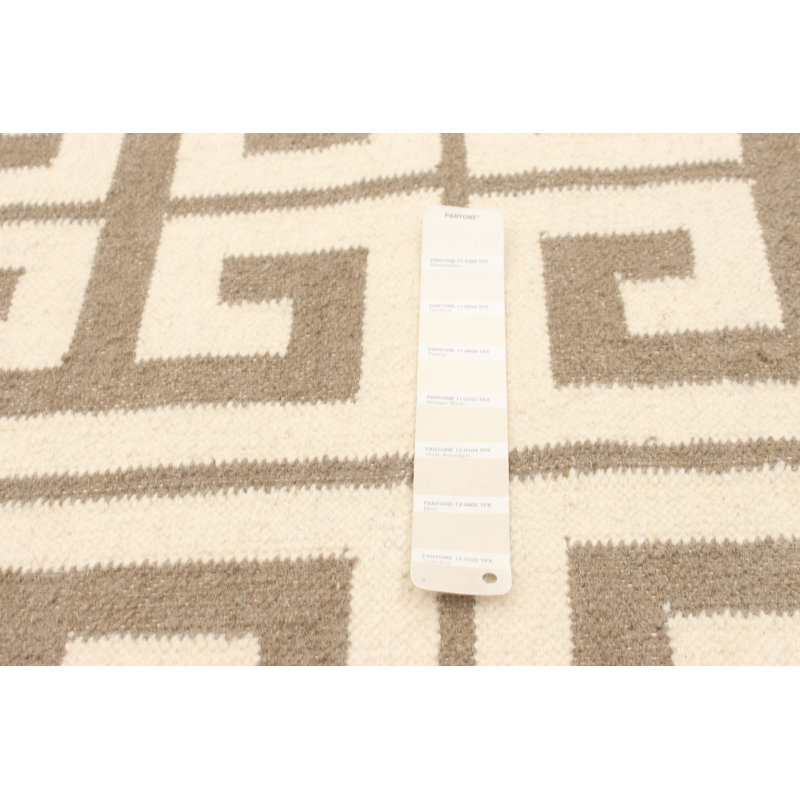 Tapis ivoire en laine tissé à plat Cheboygan