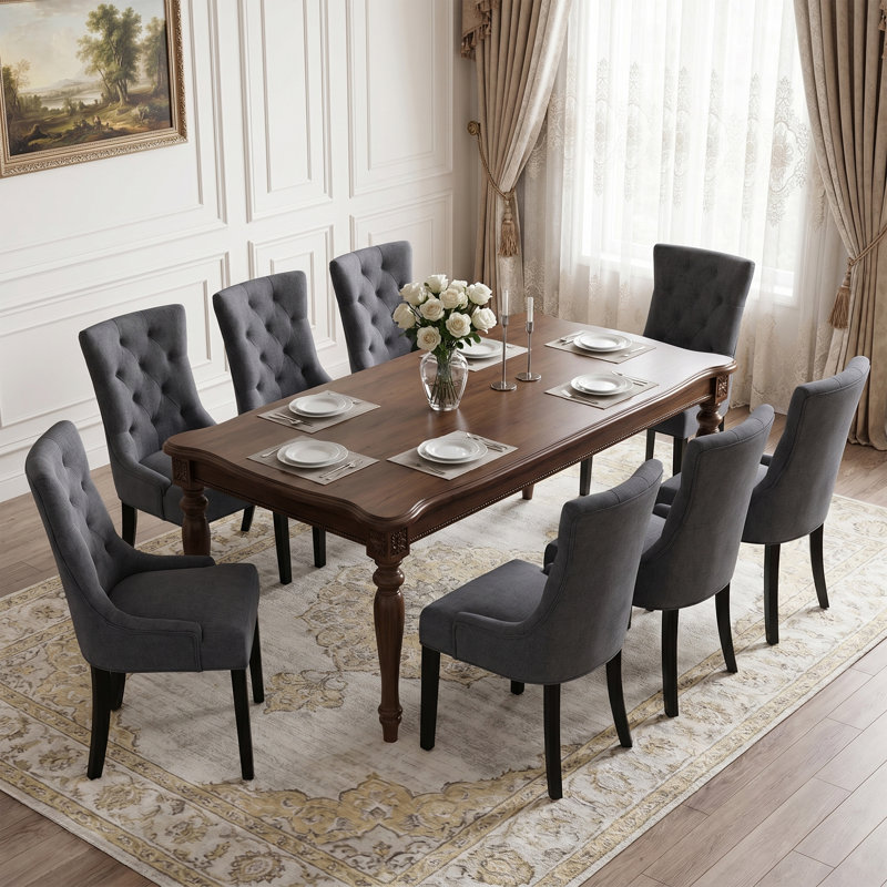 Ensemble de 8 chaises de salle à manger rembourrées Modern, Gris