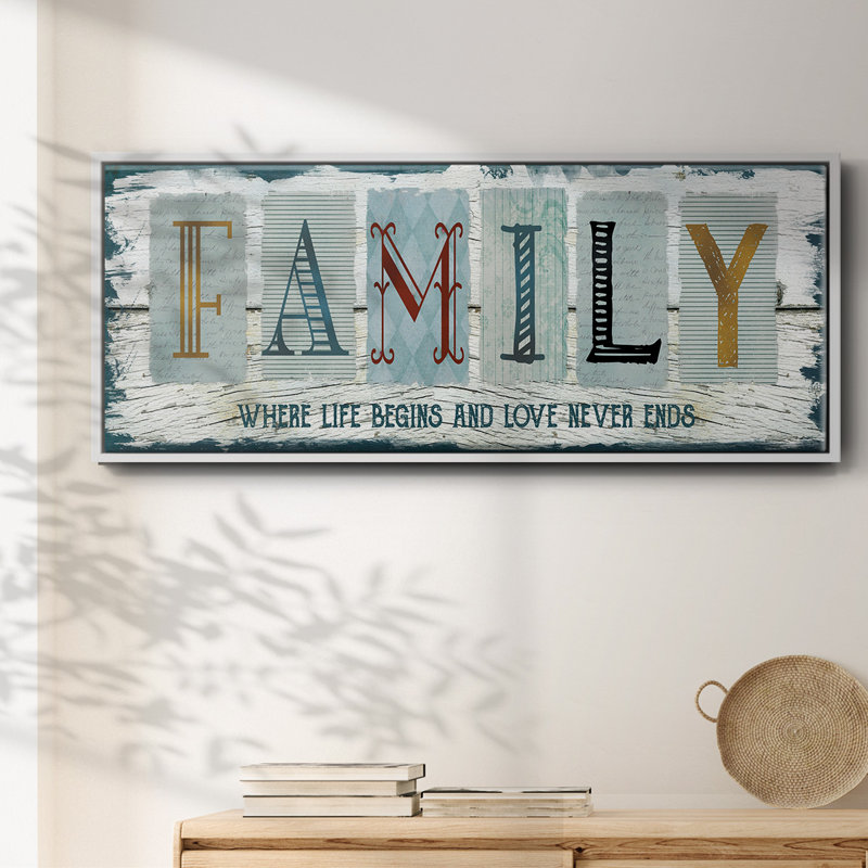 «Family Where Life», toile encadrée, H 12 po x l 30 po