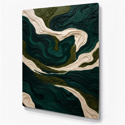 Abstract Landscape 48 Green Metal Wall Art