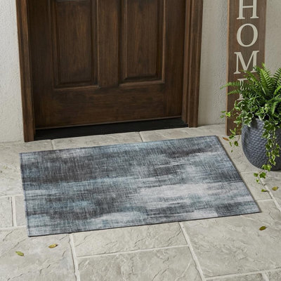 Tapis extérieur lavable antidérapant 2 pi x 3 pi bleu sarcelle