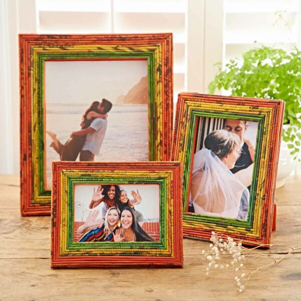 Paper Picture Frame, 12.7cm x 17.8cm, Orange/Yellow/Green