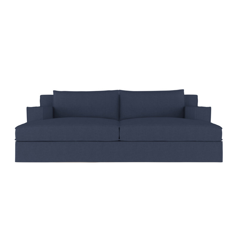 Mulberry Square Track-Arm Daybed with Flange Seam, Vintage Leather Pumice, Weathered