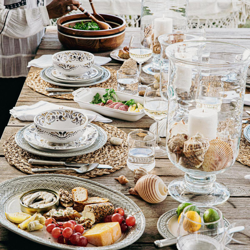Iberian Side/Cocktail Plate, Sand/White