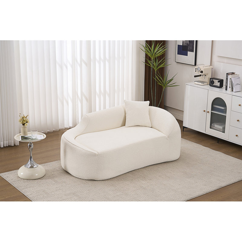 Chaise longue longue Compression Curved, Blanc lait