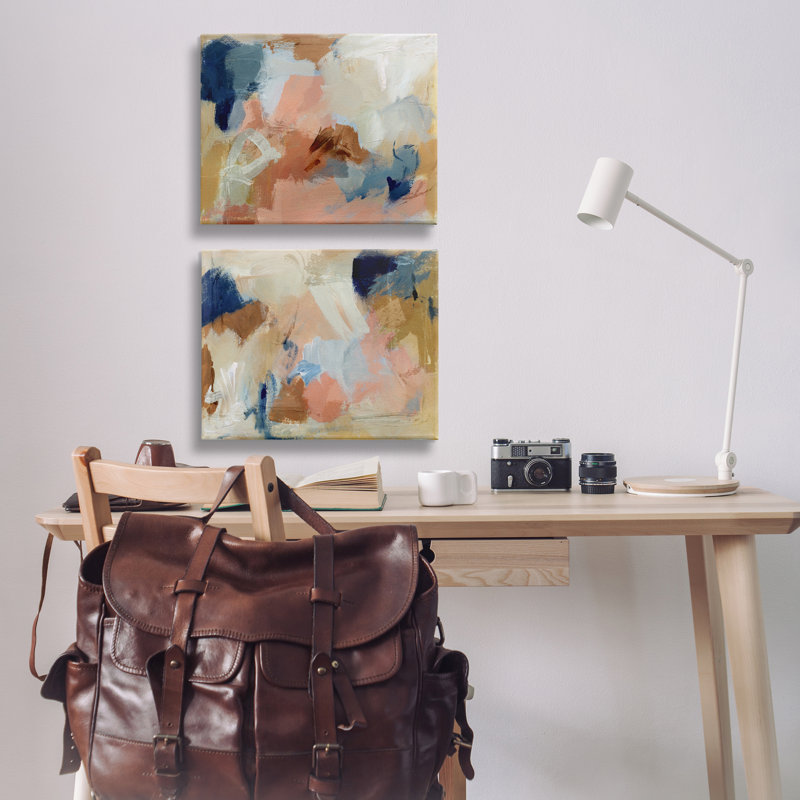  «Energetic Rustic Abstractions», ensemble de 2 toiles murales par Victoria Barnes, H 16 po x l 20 po
