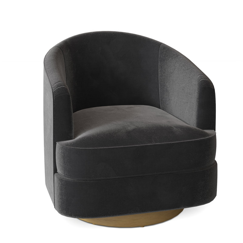 Tipsy Upholstered Swivel Barrel Chair, Hazelnut, Linen (3152 72)