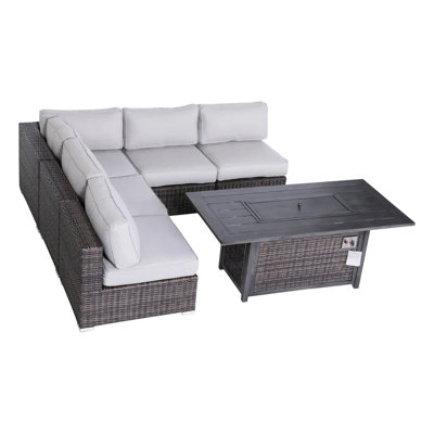Canapé modulaire d'extérieur, coussins, aluminium antirouille, résistance, accessoire de foyer d'extérieur entièrement assemblé, structure souple, structure, option, pinces à griffes verrouillables