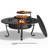43'' Large Fire Pit with 2 Grills, 3 in 1 Outdoor Fire Pit for BBQ & Party, Wood Burning Firepit with Lid and Fire Poker