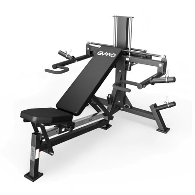 GMWD Plate-Loaded Adjustable Chest and Shoulder Press Bench, Black