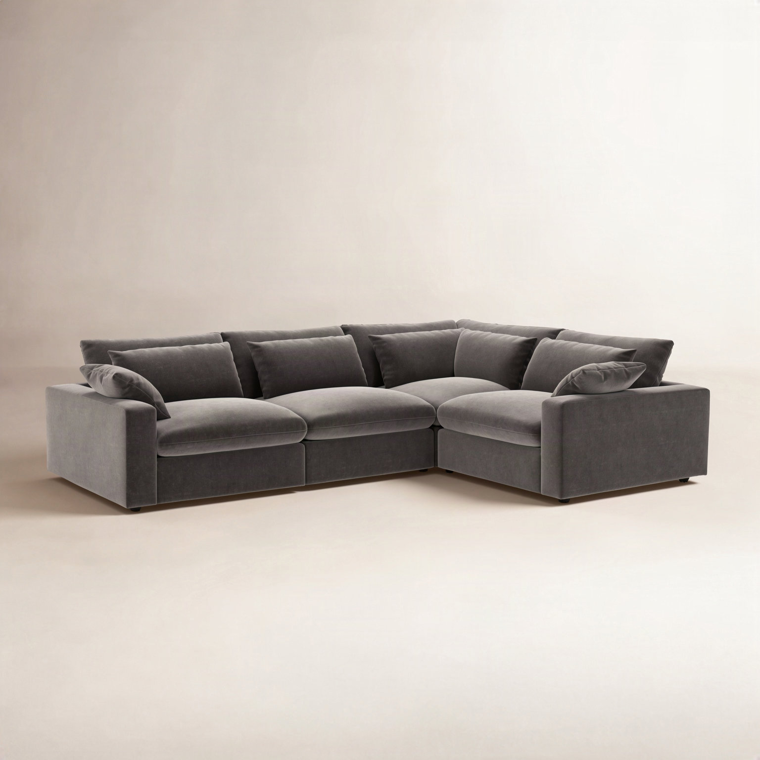 Remy Sectional, Andrew Espresso Performance Chenille