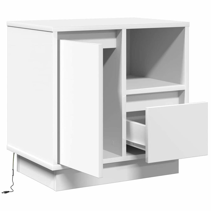 Bedside Cabinet With Drawer 2 Pcs 50 X 34.5 X 50 Cm, White