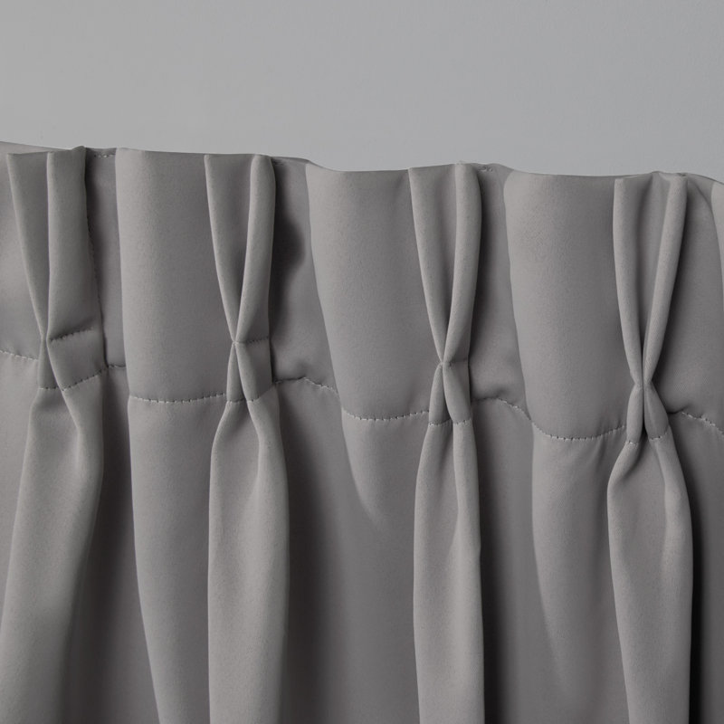 Sateen Room Darkening Curtain Pair, 26" W x 84" L, Veridian Grey