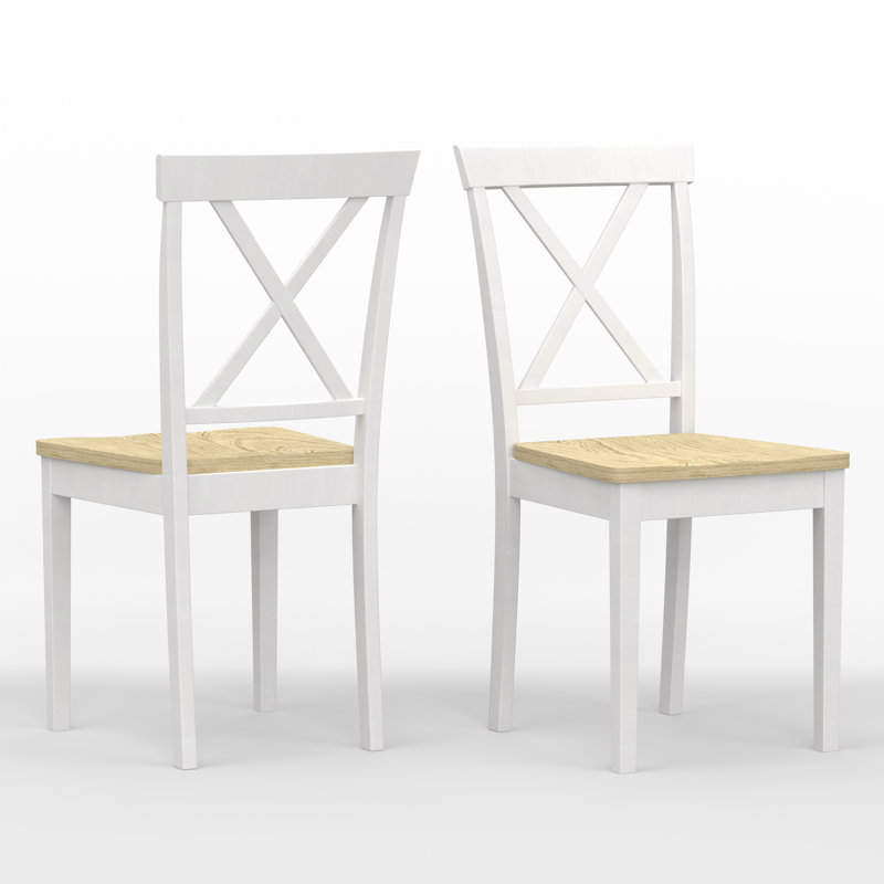 Traeger 17.52'' H Solid Wood Side Chair, White/Natural