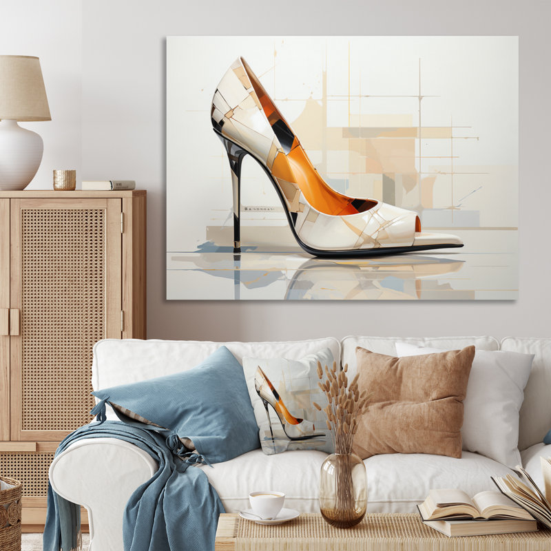 «Beige High Hells Collage II», reproduction d'art sur toile, H 24 po x l 32 po x P 1 po, Toile tendue