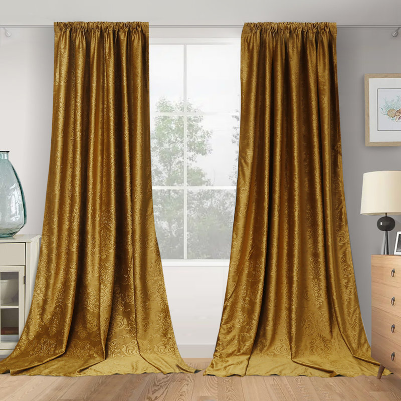 Hemington Blackout Curtain Pair, Gold, 52" W x 72" L