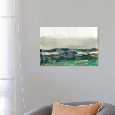Aqua Hills I by Jennifer Goldberger - Wrapped Canvas Painting