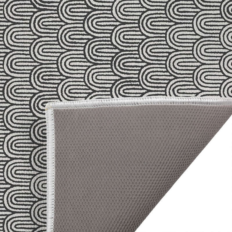 Tapis de toilette rectangulaire absorbant et antidérapant Rolling Hills, 24" W x 17" L, Ivory, Charcoal