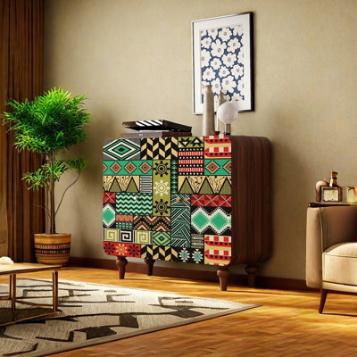 Multi-functional solid wood art sideboard