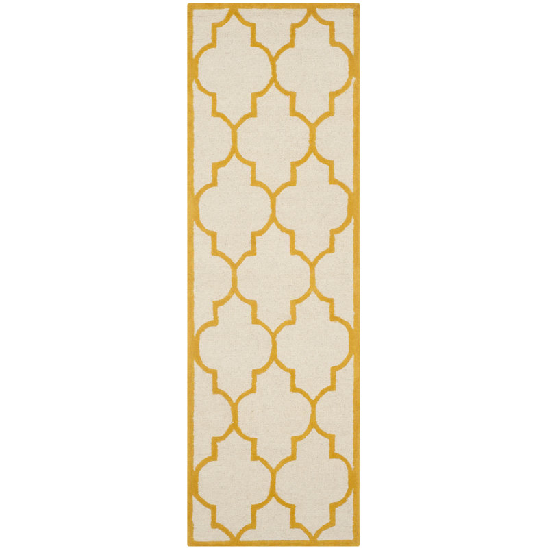 Cannen Hand Tufted Wool Geometric Rug, Runner 2'6" x 10'