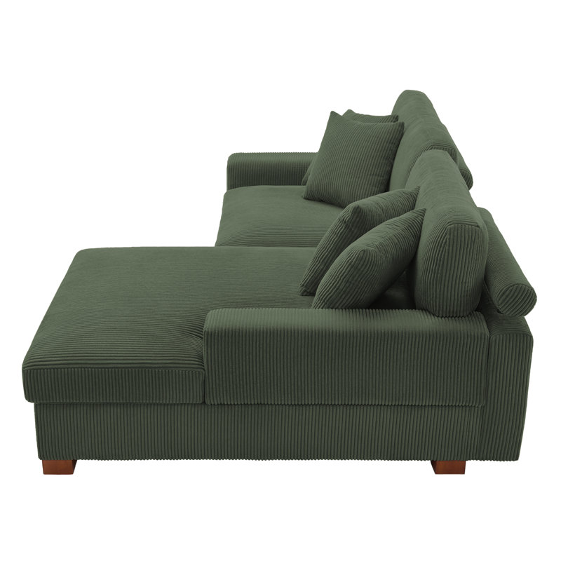 Milbrey 2-Piece Corduroy Sectional Sofa | Modern Design
