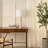28" Travertine Stone Pillar Table Lamp