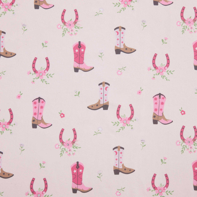 Ensemble de draps Wrangler, Ensemble de draps pour taille de lit double avec d, Rêves de cowgirl rose